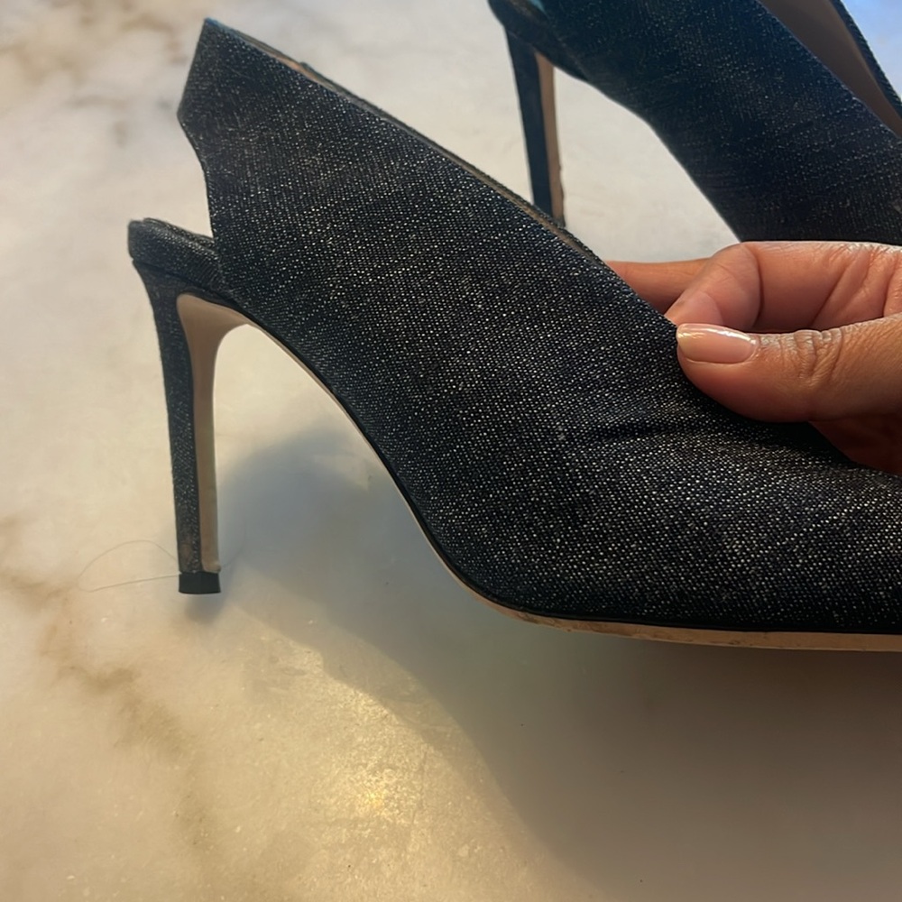 Jimmy Choo Black Peep Toe Heels - Picture 2 of 8